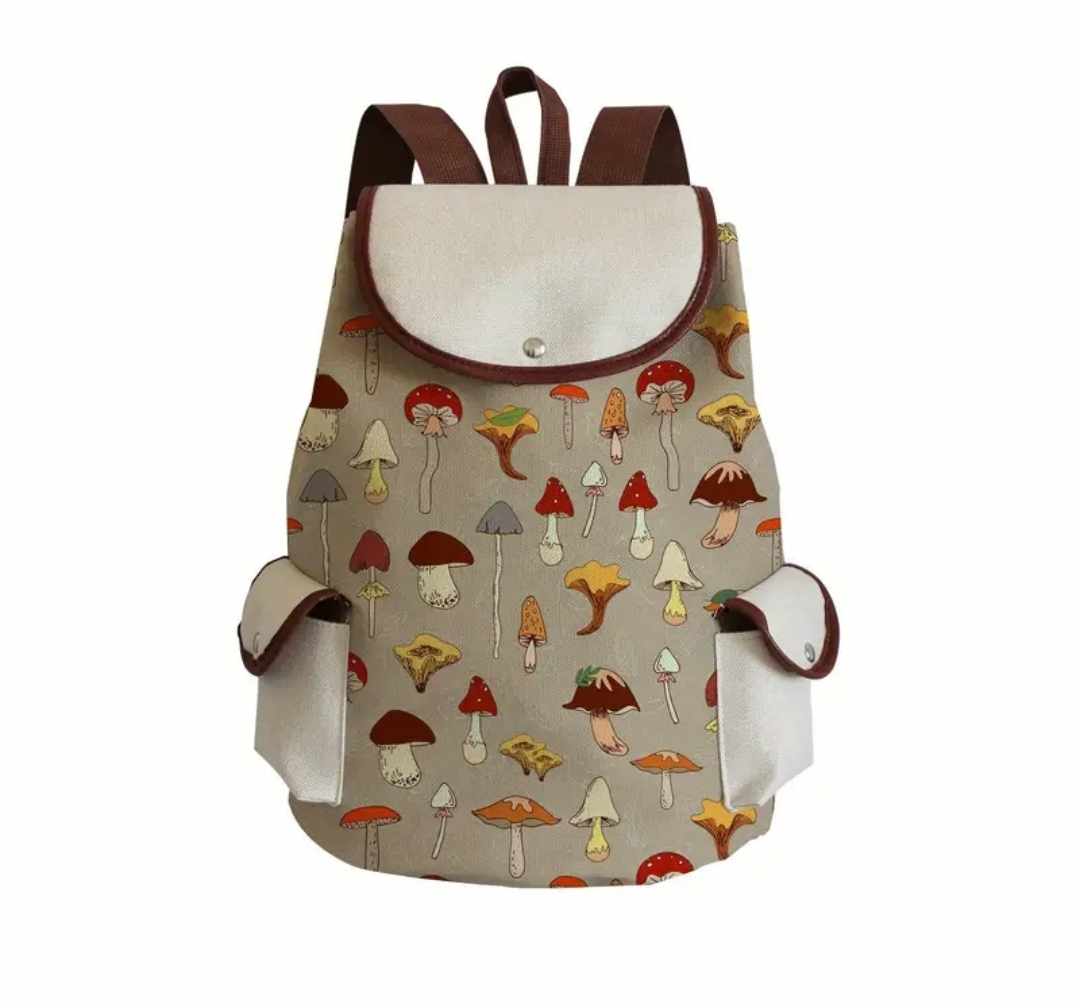 Mushroom Printed Portable Backpacks - Dusty's Country Store