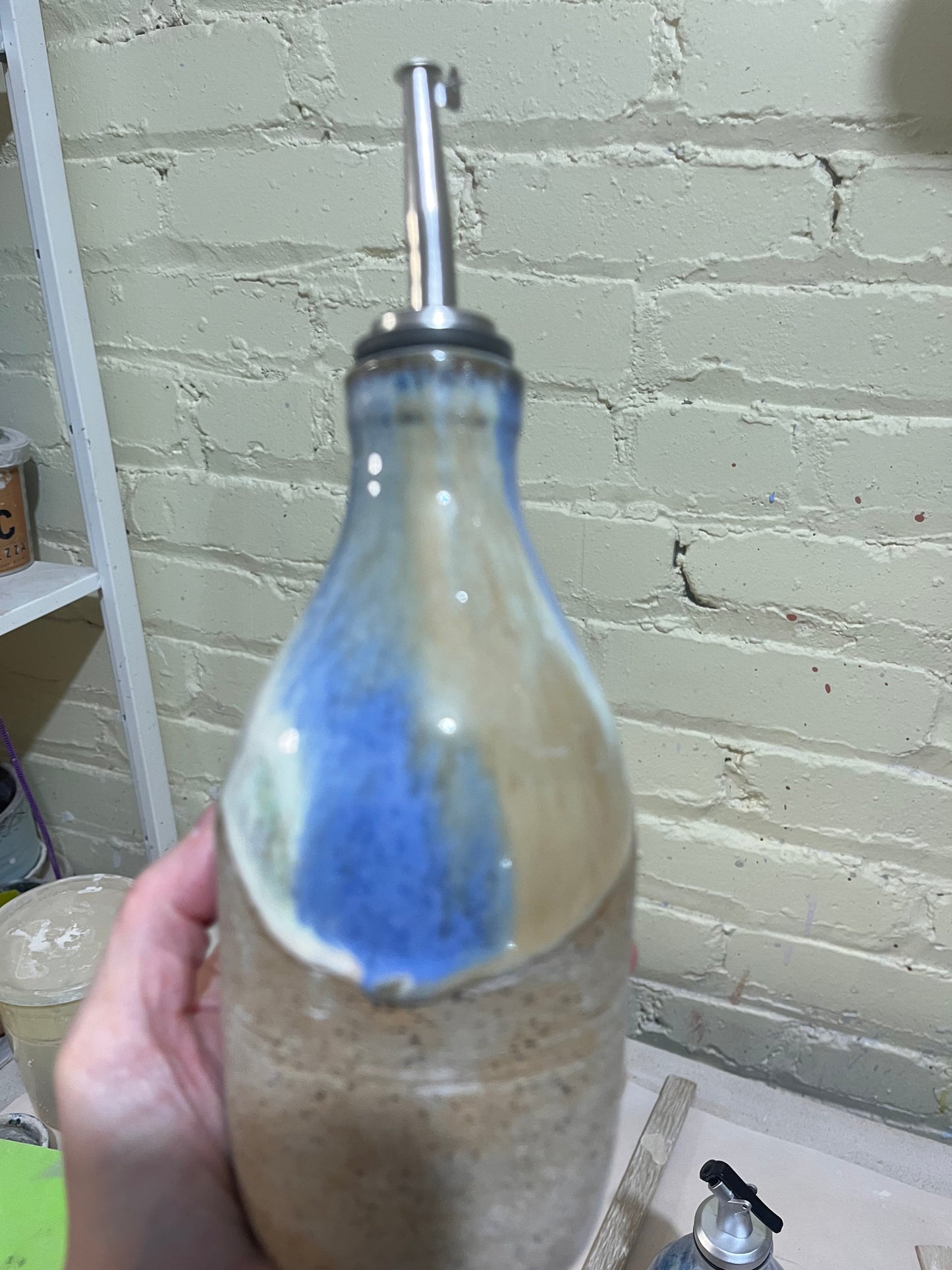 Handmade Clay Oil Pourer Bottle - Dusty's Country Store