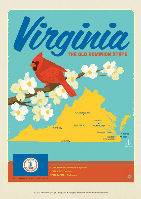 VA Map Postcard - Dusty's Country Store