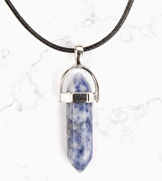 Crystal Pendant Necklace - Blue Spot Jasper - Dusty's Country Store