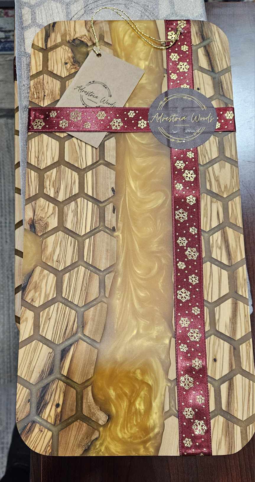 Yellow HoneyComb Epoxy Charcuterie Board - Dusty's Country Store