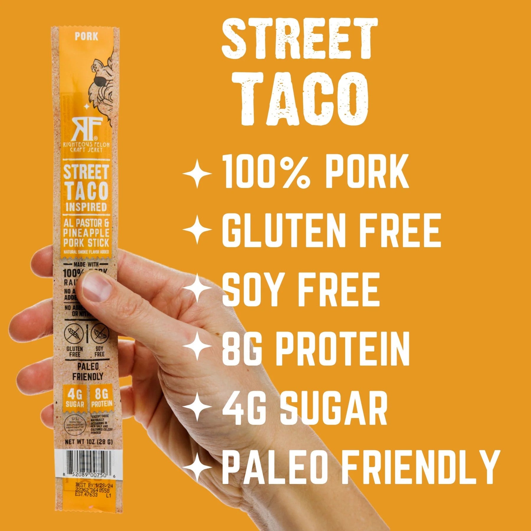 Righteous Felon Street Taco Pork Stick 1oz - Dusty's Country Store